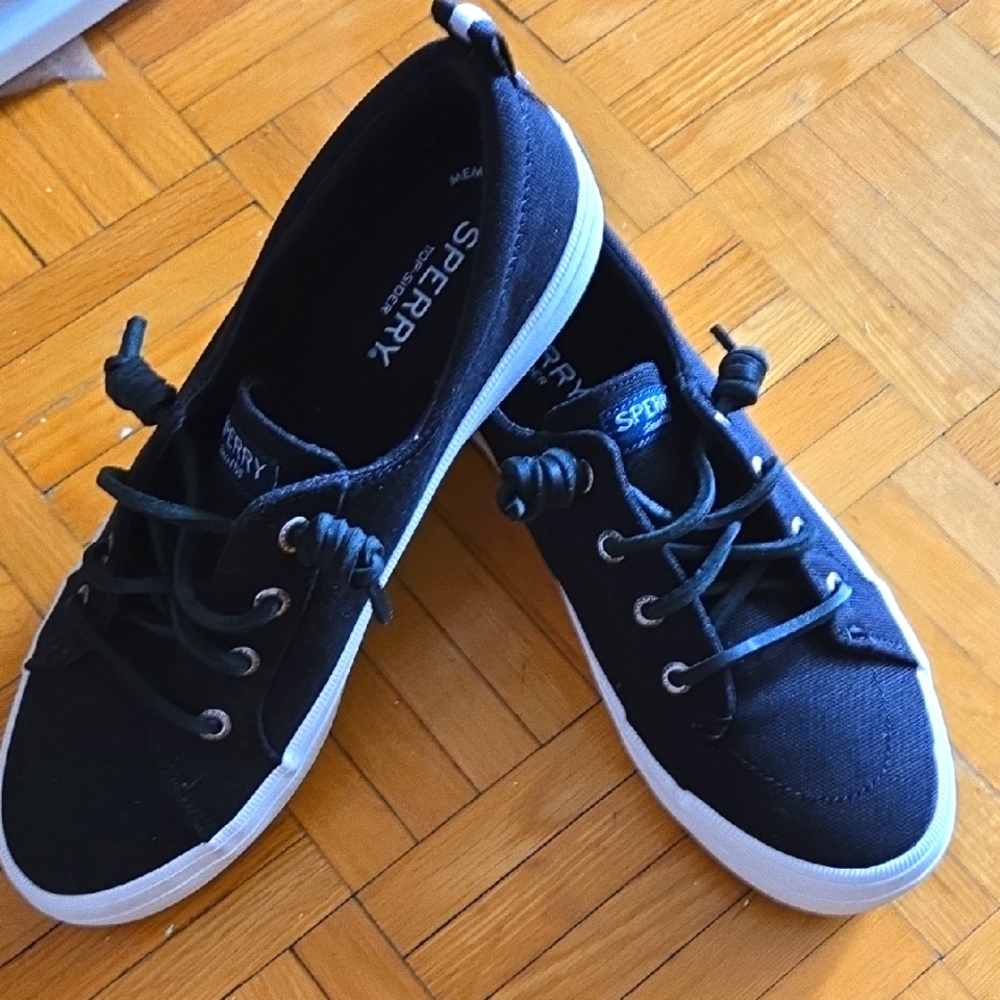 Sperry Black Canvas Lace-Up Shoes